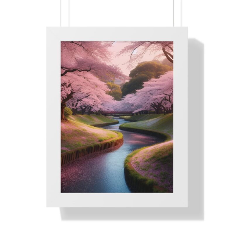 Stunning Canvas Wall Art of Cherry Blossoms Over a Peaceful Stream for Living Room and Office Décor" - Image 10