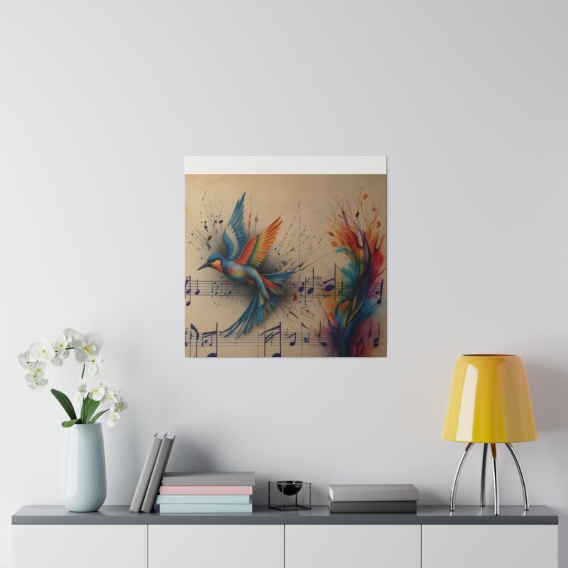 Canvas Wall Art - Minimalist Bird and Music Art: Perfect for Nature Lovers - Image 95
