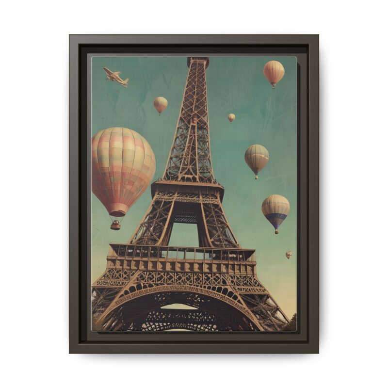 Vintage Paris Travel Canvas art with Hot Air Balloons and Street Lamps - Image 42
