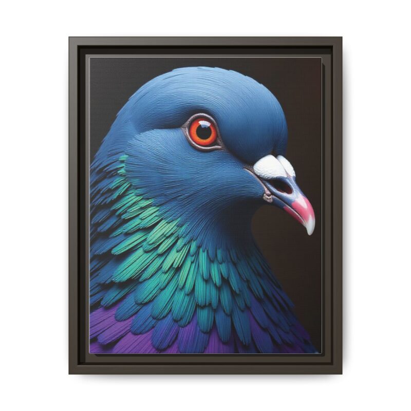 Canvas Print featuring a close-up portrait of a colorful pigeon - Image 42