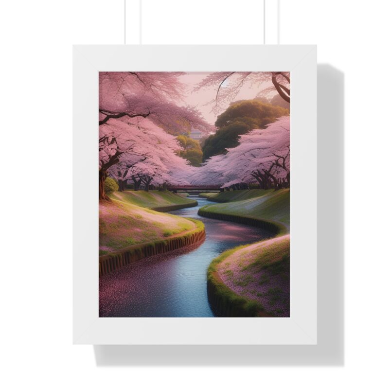 Stunning Canvas Wall Art of Cherry Blossoms Over a Peaceful Stream for Living Room and Office Décor" - Image 7