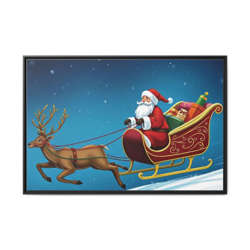 Canvas Print - Traditional Sleigh Ride Santa Claus Christmas Wall Art - Image 2