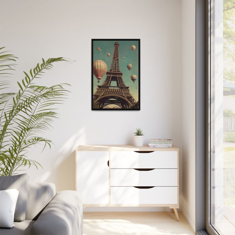 Vintage Paris Travel Canvas art with Hot Air Balloons and Street Lamps - Image 29