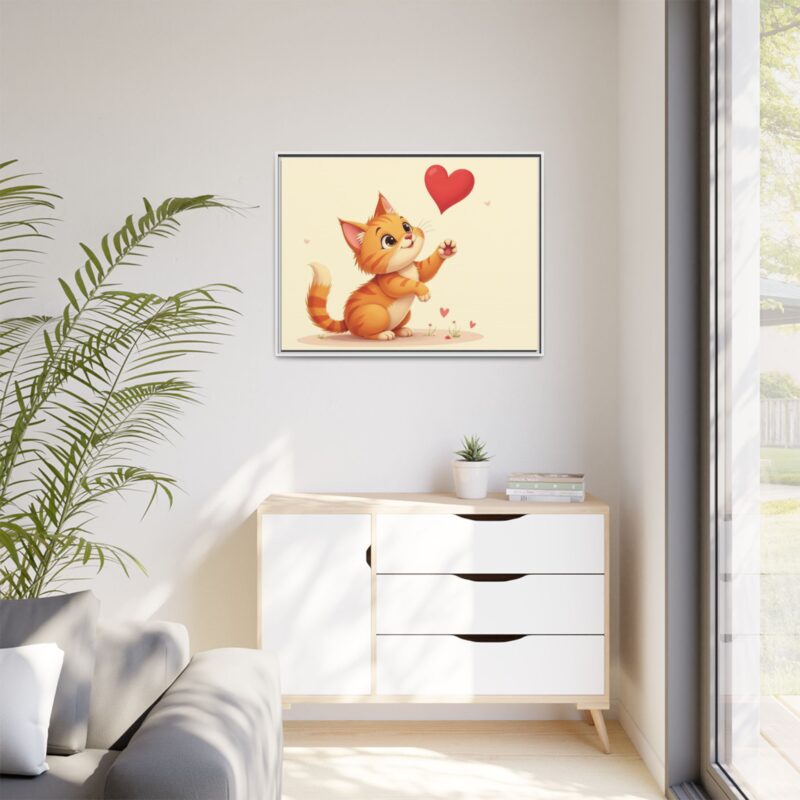 Canvas Print Wall Art - Cartoon Cat Paw Reaching Heart - Image 82