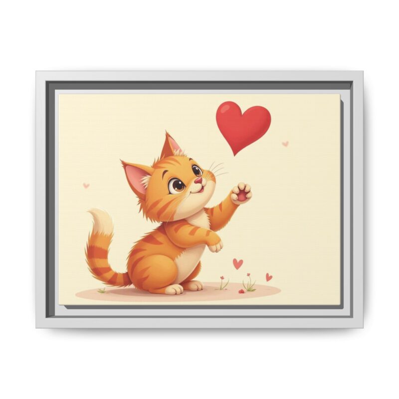 Canvas Print Wall Art - Cartoon Cat Paw Reaching Heart - Image 34
