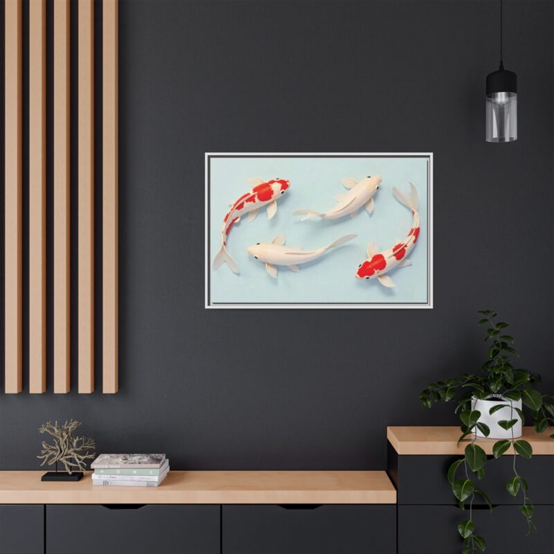 Canvas Print - Colorful Koi Fish Swimming in Minimalist Style - Image 100