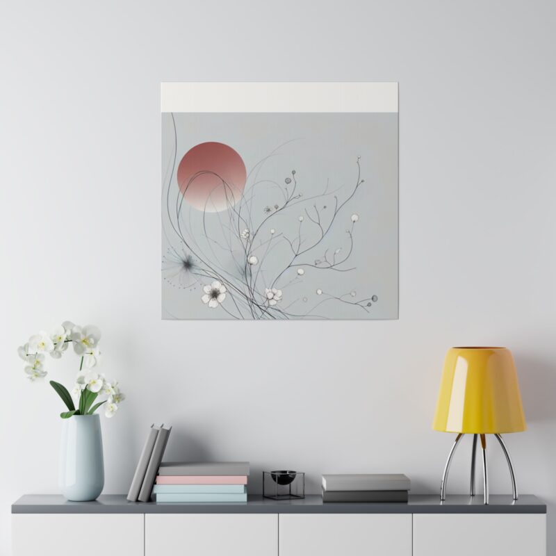 Serenity in Bloom: Japanese Floral Abstract Wall Art - Image 48