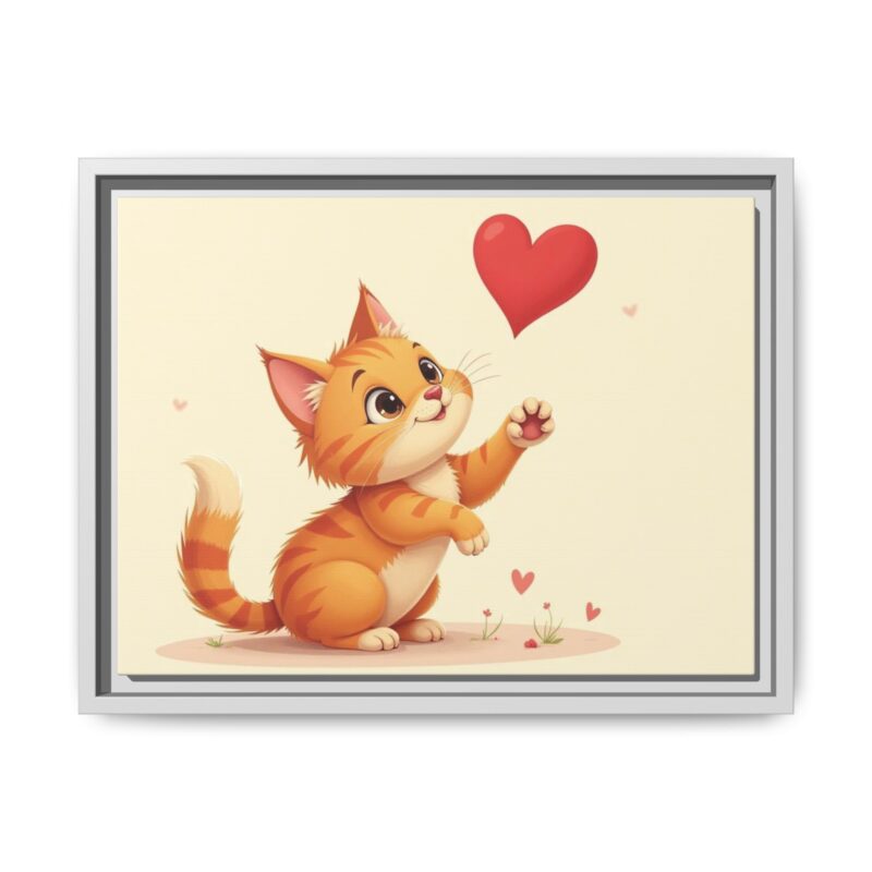 Canvas Print Wall Art - Cartoon Cat Paw Reaching Heart - Image 50