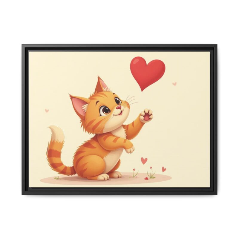 Canvas Print Wall Art - Cartoon Cat Paw Reaching Heart - Image 22