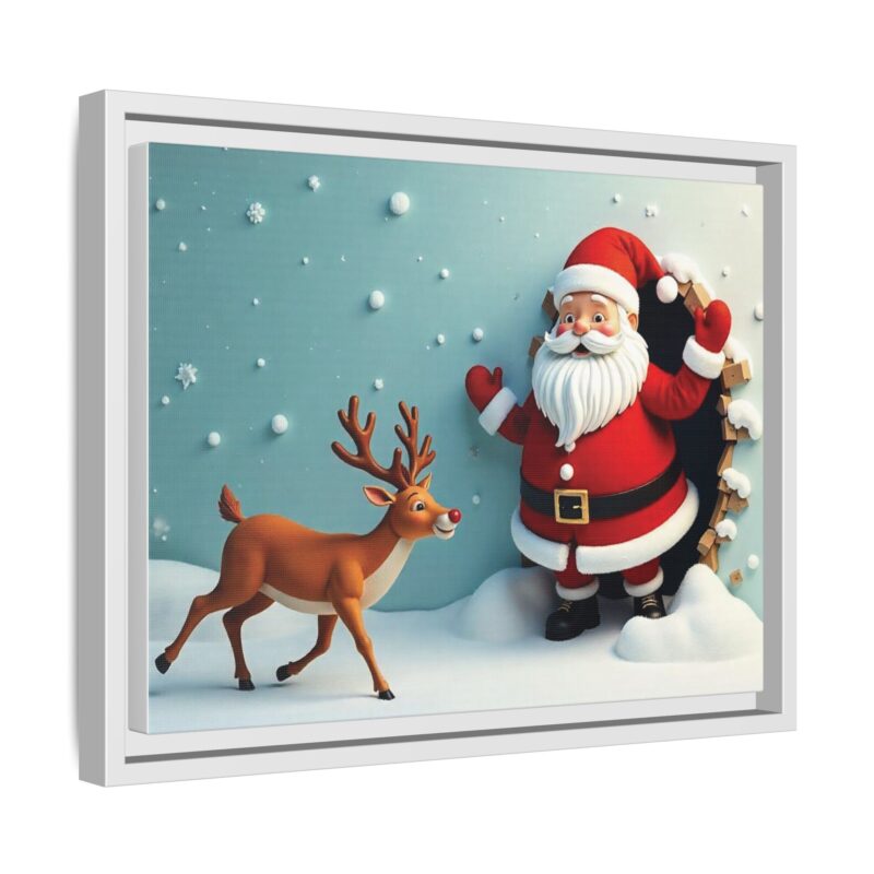 Canvas Wall Art 3D Santa Claus & Reindeer Illusion - Image 59