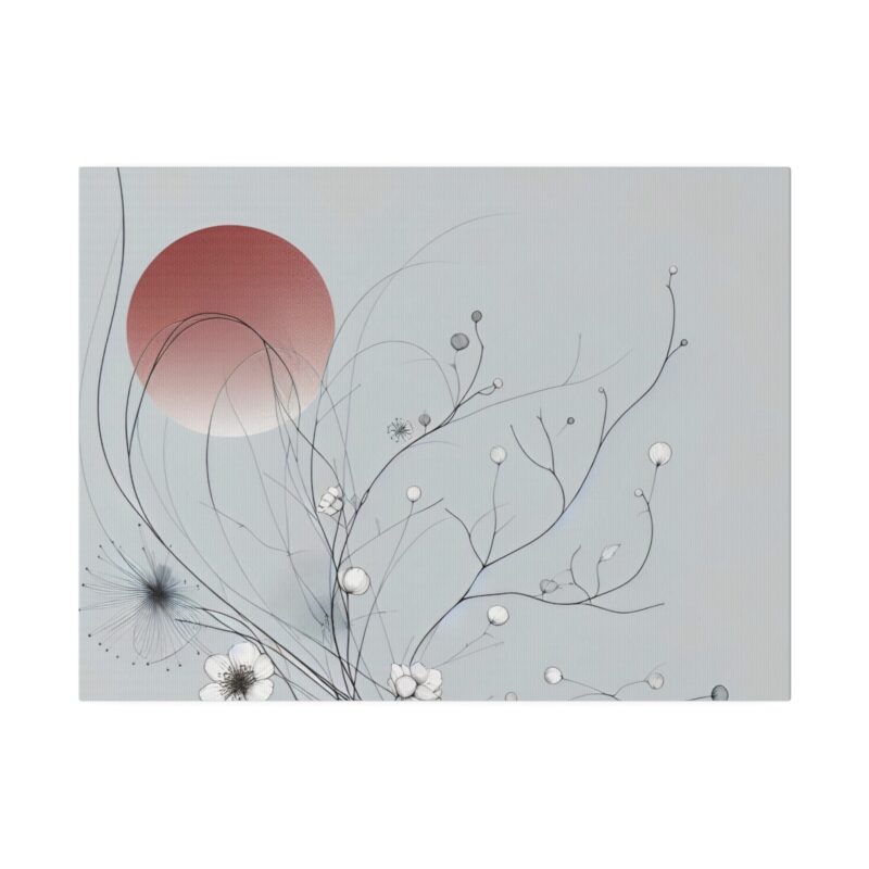 Serenity in Bloom: Japanese Floral Abstract Wall Art - Image 13