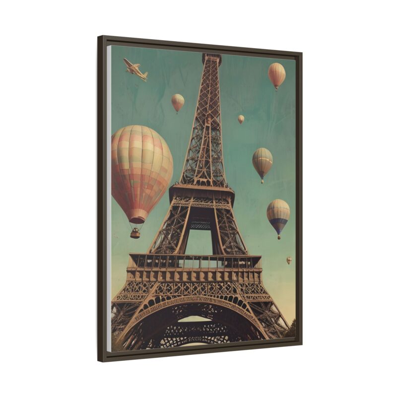 Vintage Paris Travel Canvas art with Hot Air Balloons and Street Lamps - Image 87