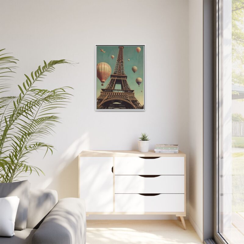 Vintage Paris Travel Canvas art with Hot Air Balloons and Street Lamps - Image 89