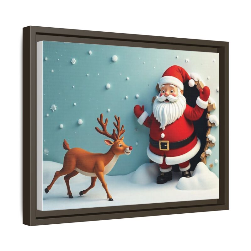 Canvas Wall Art 3D Santa Claus & Reindeer Illusion - Image 55