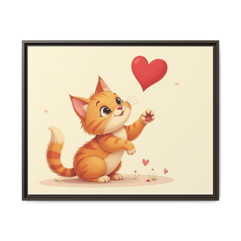 Canvas Print Wall Art - Cartoon Cat Paw Reaching Heart - Image 88