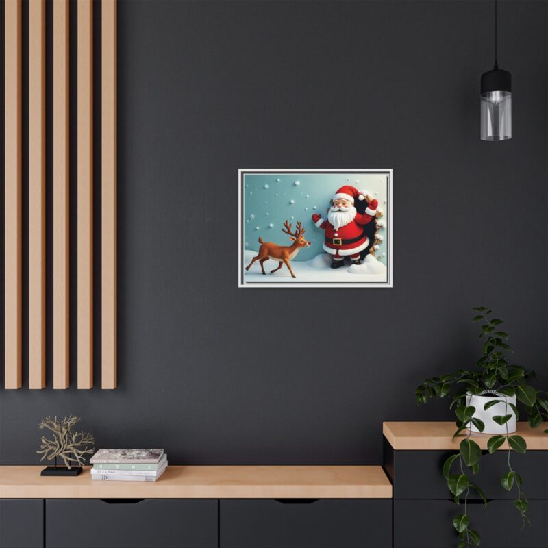 Canvas Wall Art 3D Santa Claus & Reindeer Illusion - Image 73