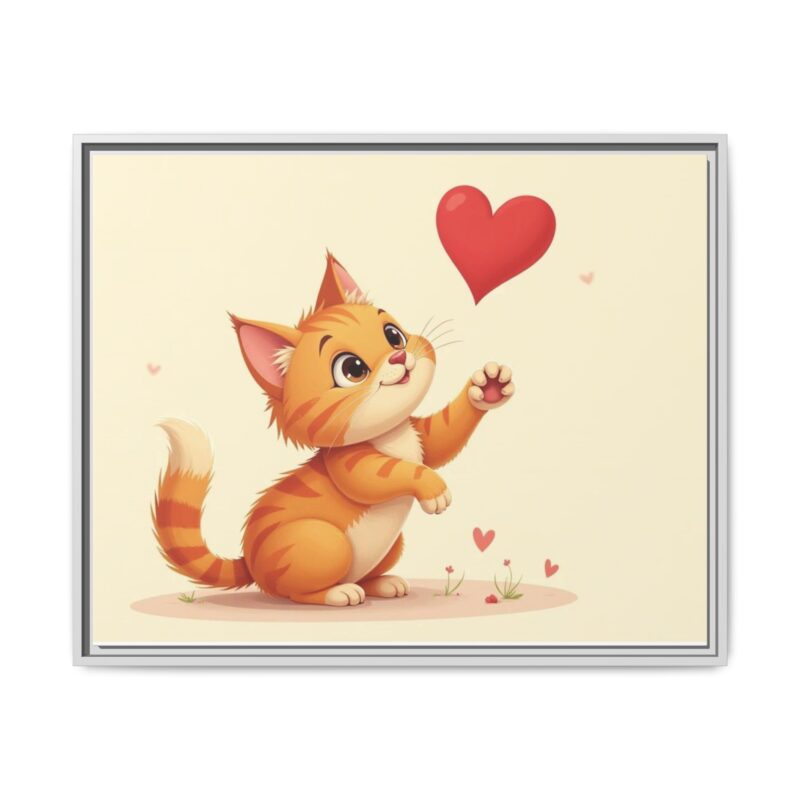 Canvas Print Wall Art - Cartoon Cat Paw Reaching Heart - Image 92