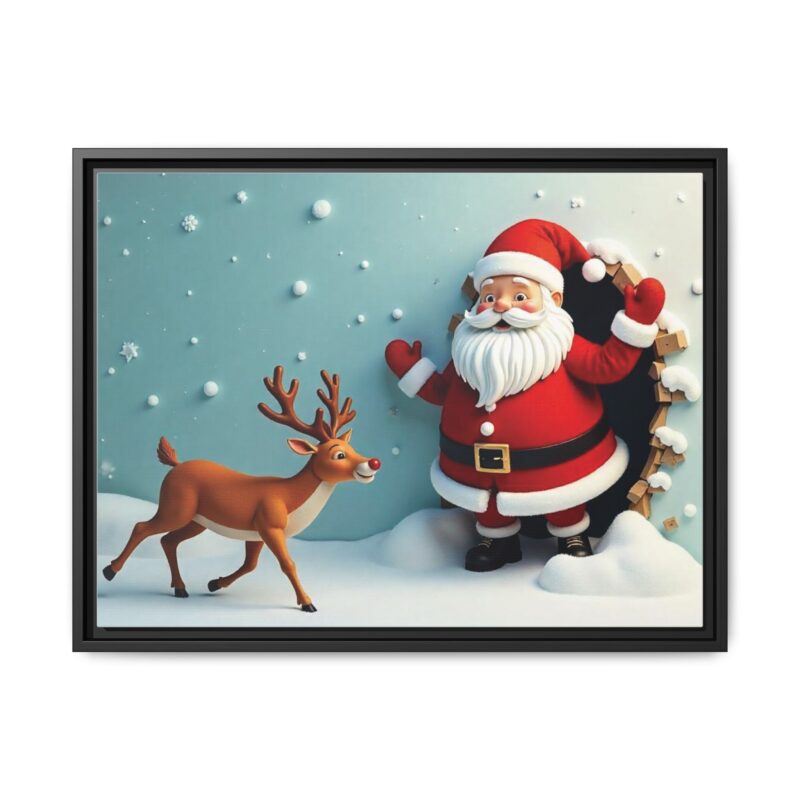 Canvas Wall Art 3D Santa Claus & Reindeer Illusion - Image 22