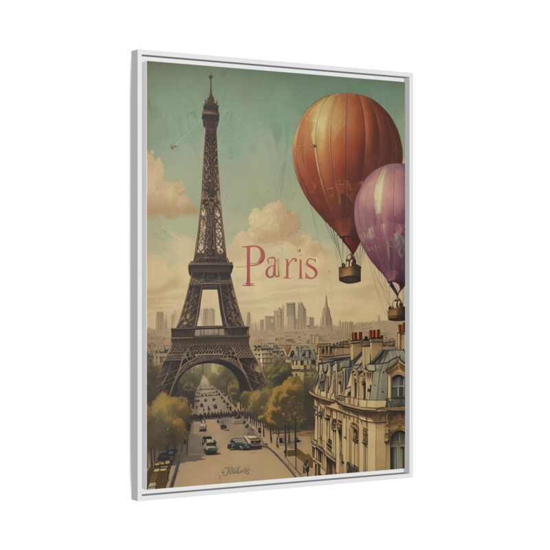 Pastel Eiffel Tower Travel canvas art of Nouveau Typography - Image 110