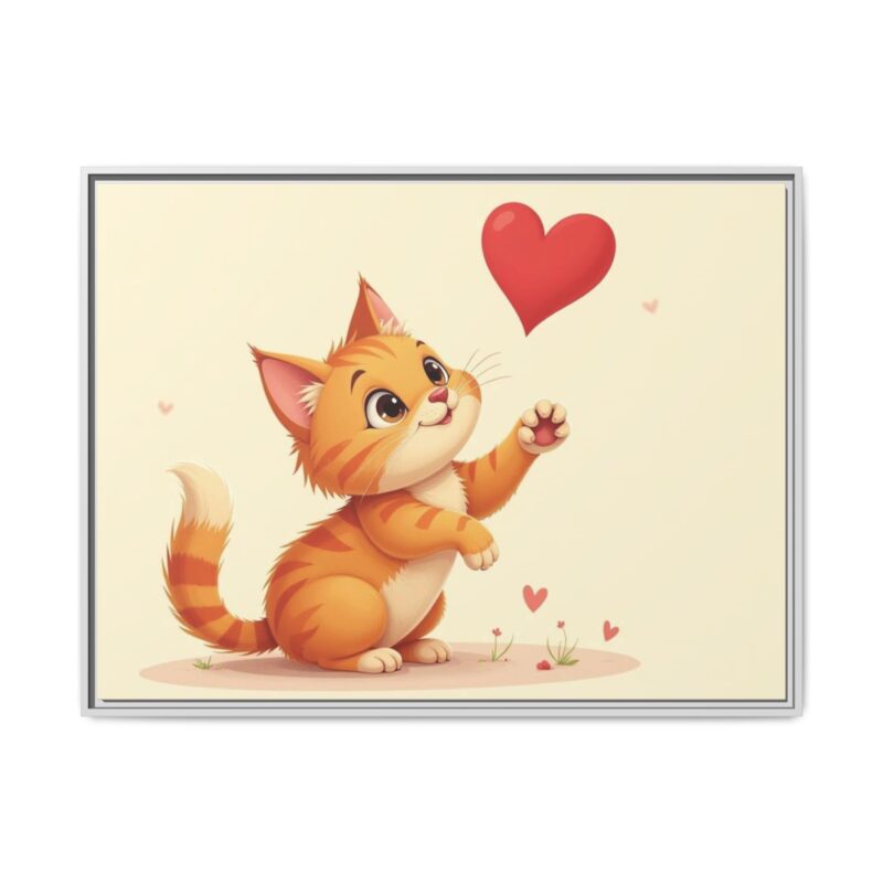 Canvas Print Wall Art - Cartoon Cat Paw Reaching Heart - Image 80