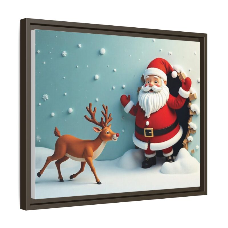 Canvas Wall Art 3D Santa Claus & Reindeer Illusion - Image 63