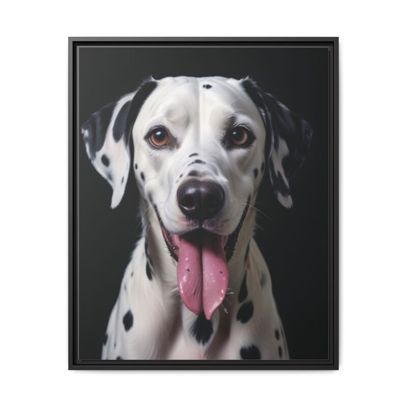 Canvas Art print features a detailed oil painting of a Dalmatian dog with a playful pink tongue sticking out - Image 2