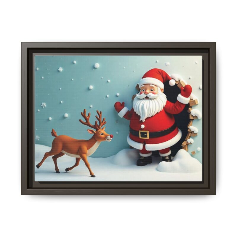 Canvas Wall Art 3D Santa Claus & Reindeer Illusion - Image 38