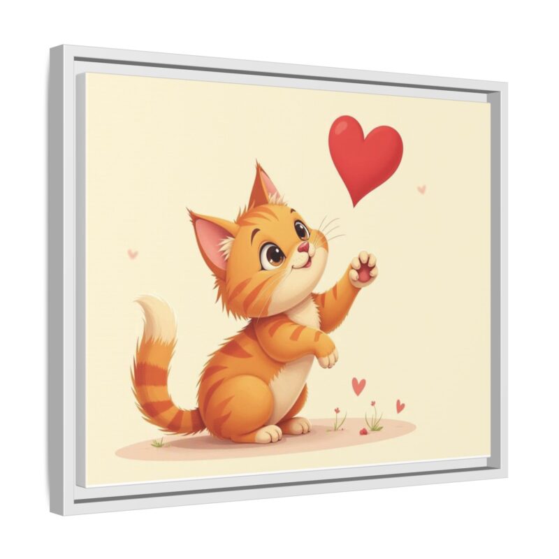 Canvas Print Wall Art - Cartoon Cat Paw Reaching Heart - Image 59