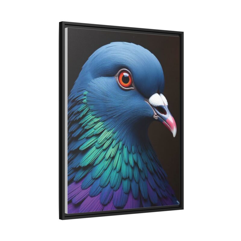 Canvas Print featuring a close-up portrait of a colorful pigeon - Image 27