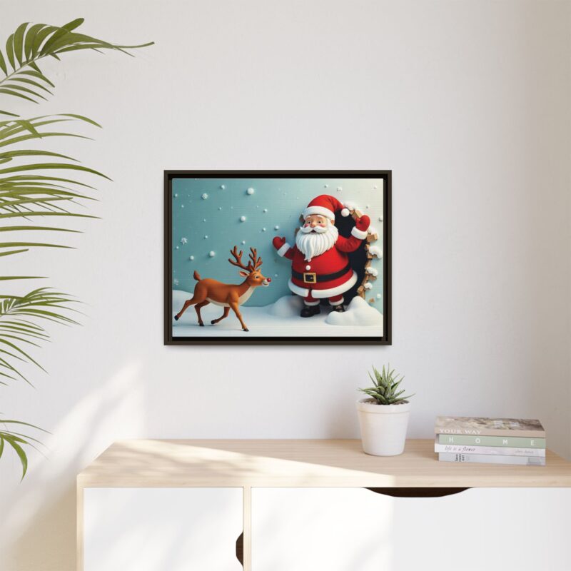 Canvas Wall Art 3D Santa Claus & Reindeer Illusion - Image 72