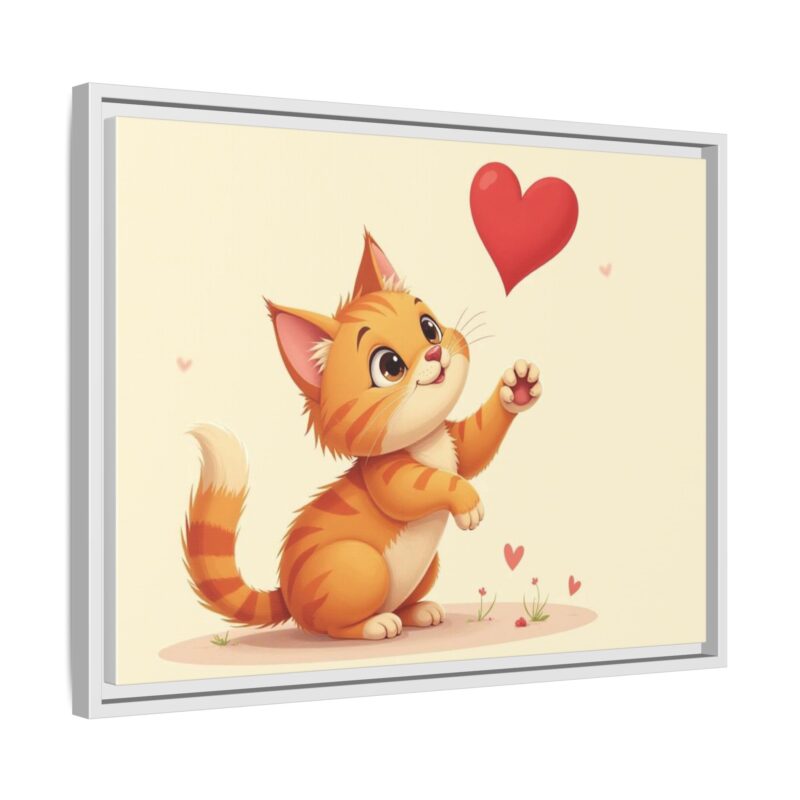 Canvas Print Wall Art - Cartoon Cat Paw Reaching Heart - Image 67