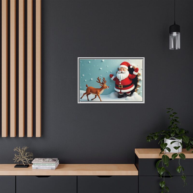 Canvas Wall Art 3D Santa Claus & Reindeer Illusion - Image 81