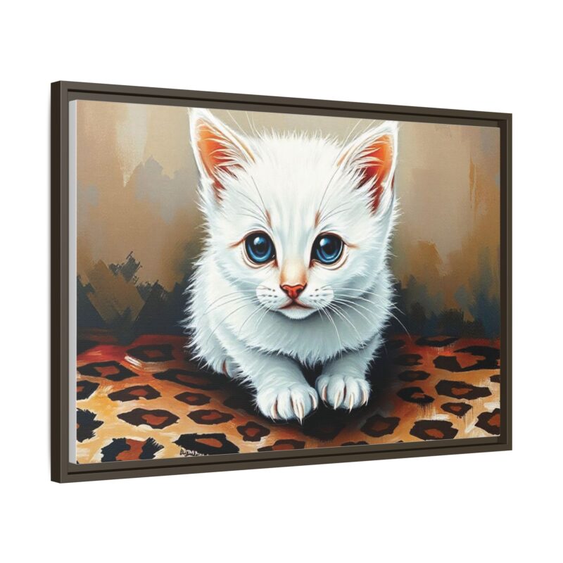 Canvas Print - White Kitten on Leopard Print Surface Wall Art - Image 83