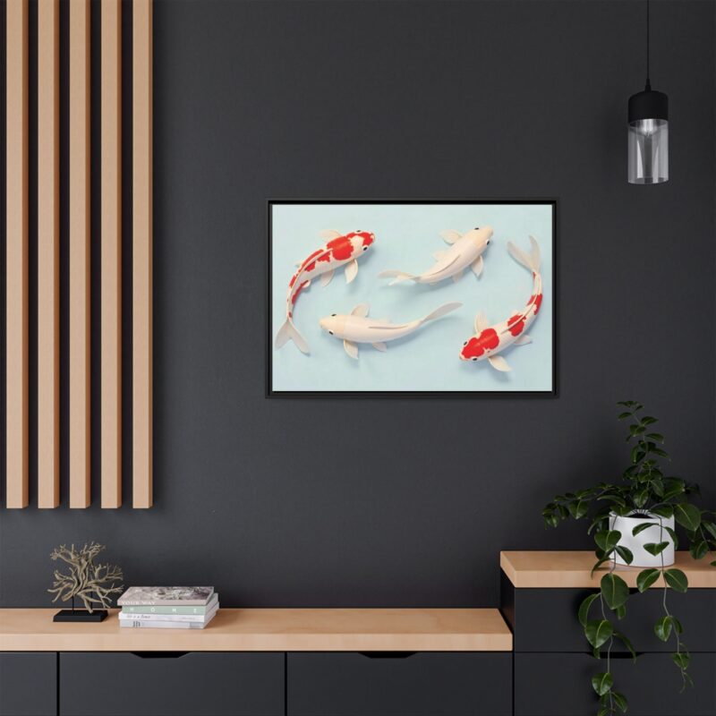 Canvas Print - Colorful Koi Fish Swimming in Minimalist Style - Image 33