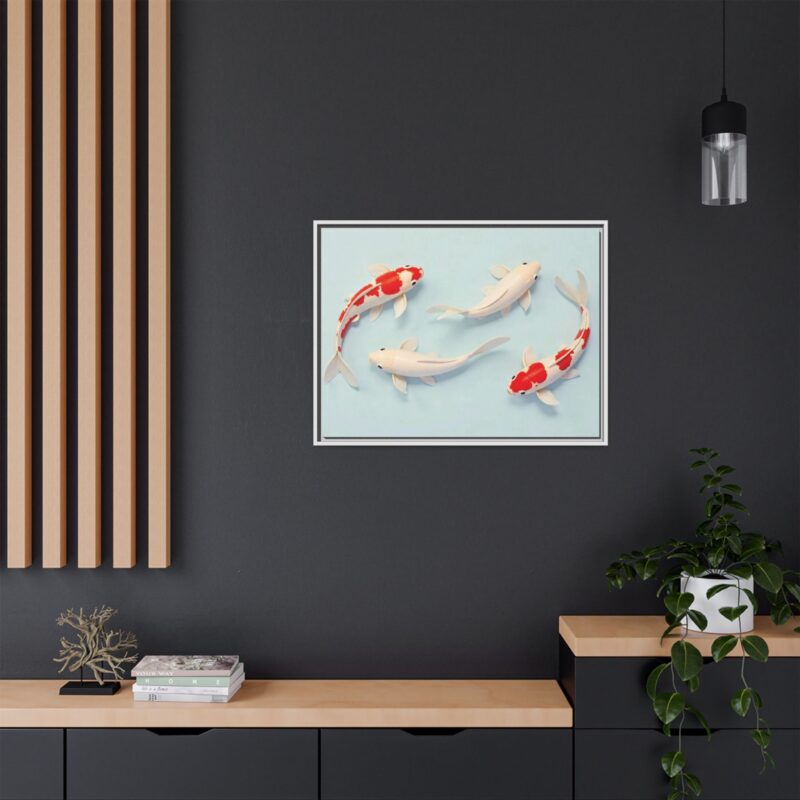 Canvas Print - Colorful Koi Fish Swimming in Minimalist Style - Image 92