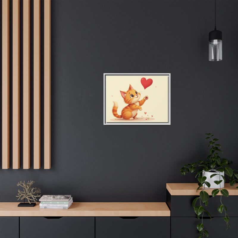 Canvas Print Wall Art - Cartoon Cat Paw Reaching Heart - Image 65