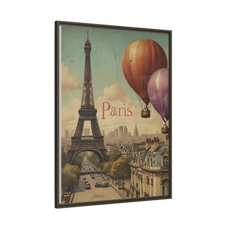 Pastel Eiffel Tower Travel canvas art of Nouveau Typography - Image 106