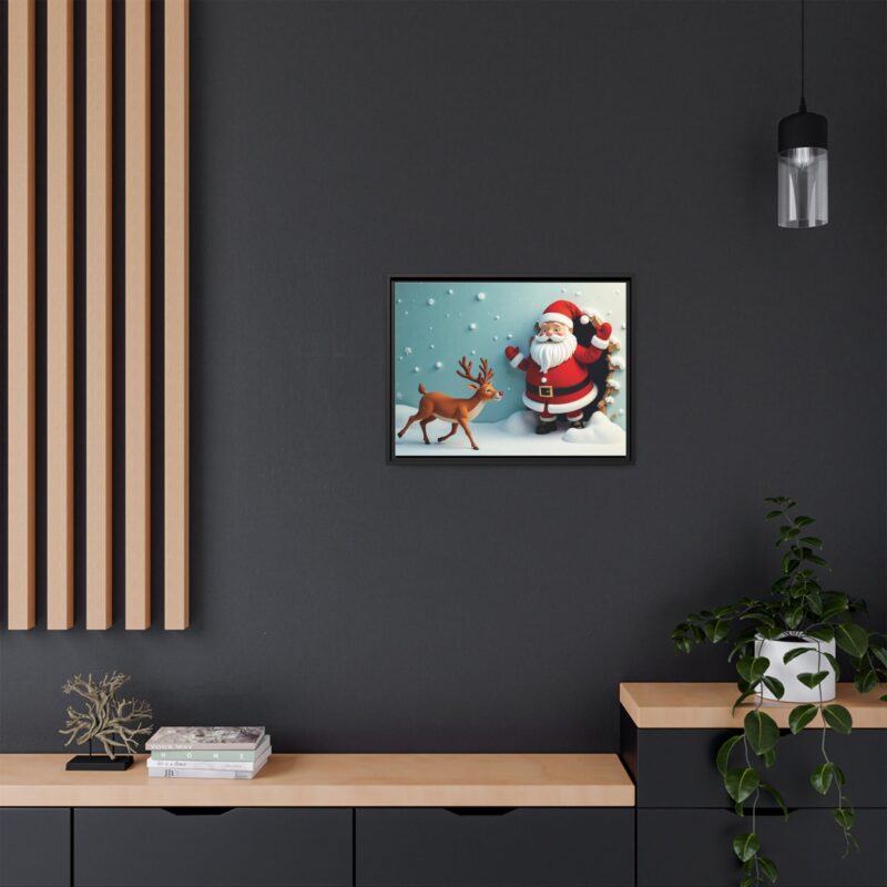 Canvas Wall Art 3D Santa Claus & Reindeer Illusion - Image 21