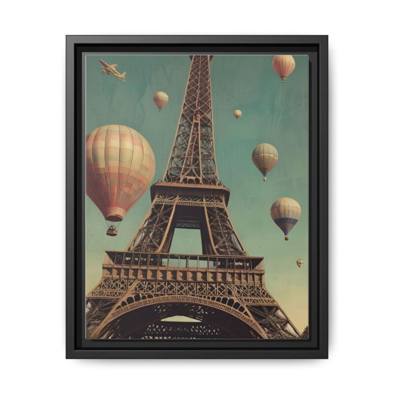 Vintage Paris Travel Canvas art with Hot Air Balloons and Street Lamps - Image 10