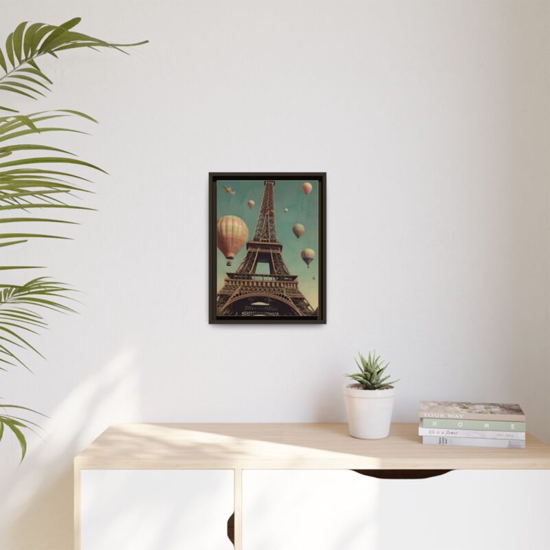 Vintage Paris Travel Canvas art with Hot Air Balloons and Street Lamps - Image 53