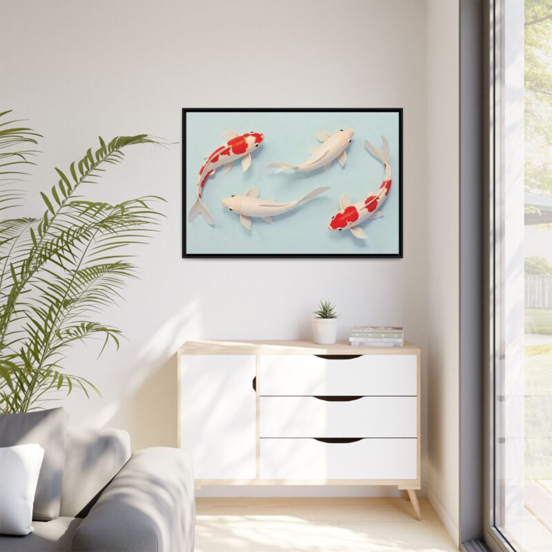Canvas Print - Colorful Koi Fish Swimming in Minimalist Style - Image 40