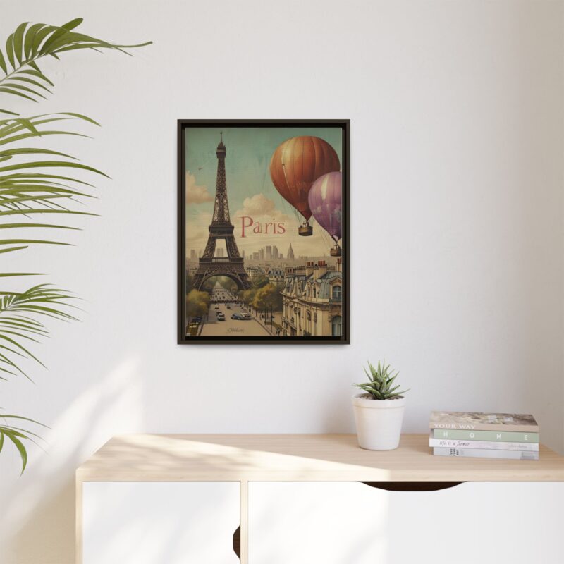 Pastel Eiffel Tower Travel canvas art of Nouveau Typography - Image 75