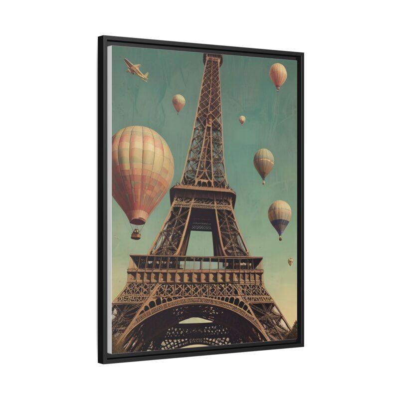 Vintage Paris Travel Canvas art with Hot Air Balloons and Street Lamps - Image 27