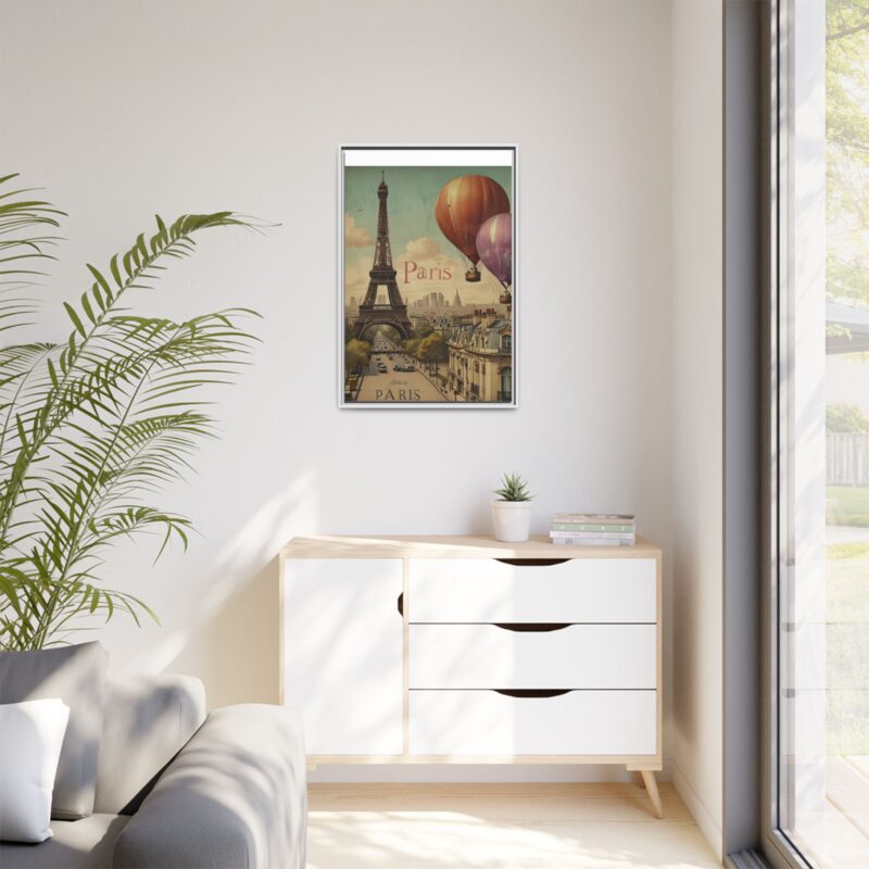 Pastel Eiffel Tower Travel canvas art of Nouveau Typography - Image 103