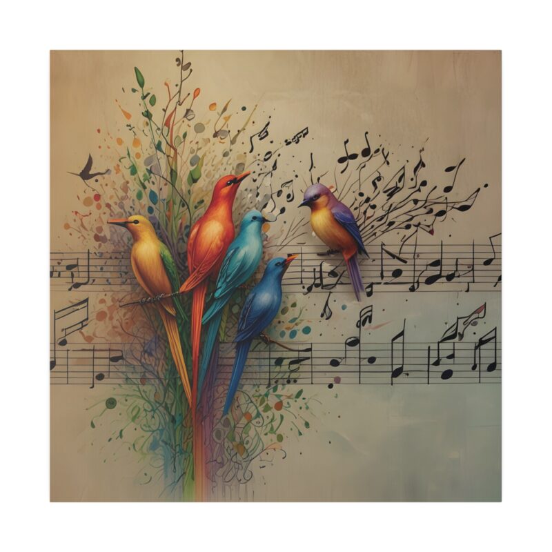 Canvas Wall Art Birds Music Harmony Abstract Design - Image 99