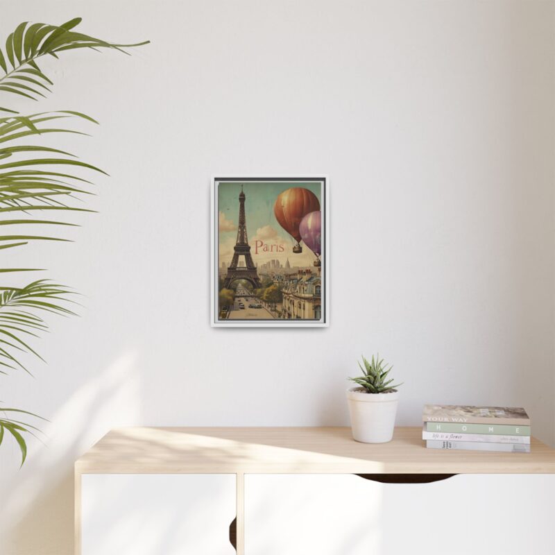 Pastel Eiffel Tower Travel canvas art of Nouveau Typography - Image 63