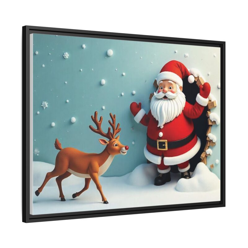 Canvas Wall Art 3D Santa Claus & Reindeer Illusion - Image 31