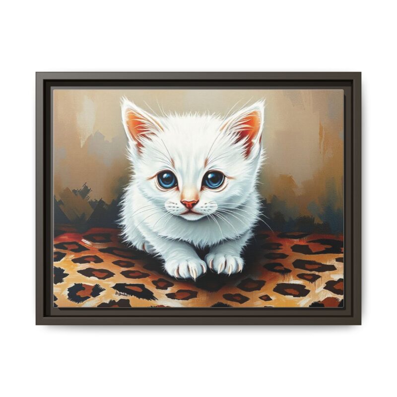 Canvas Print - White Kitten on Leopard Print Surface Wall Art - Image 58