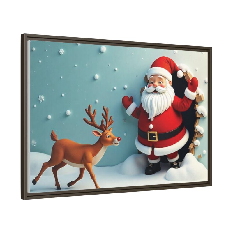 Canvas Wall Art 3D Santa Claus & Reindeer Illusion - Image 94