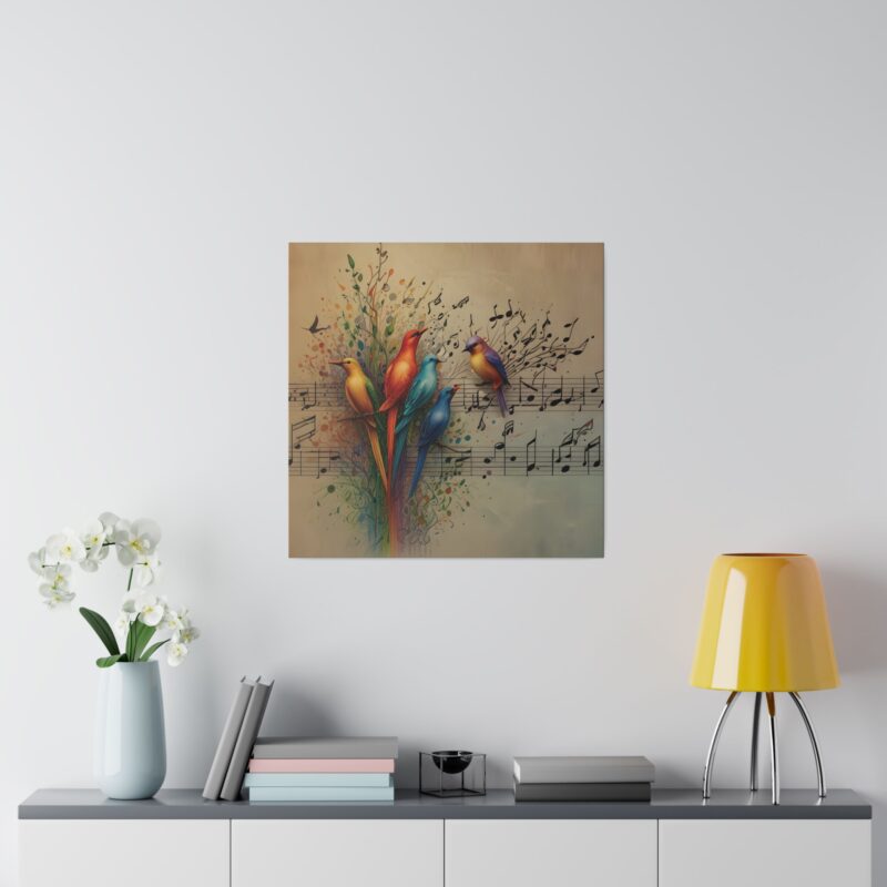 Canvas Wall Art Birds Music Harmony Abstract Design - Image 95